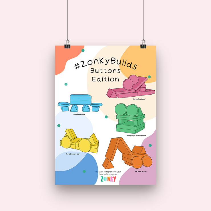 Zonky Buttons bouwt een poster